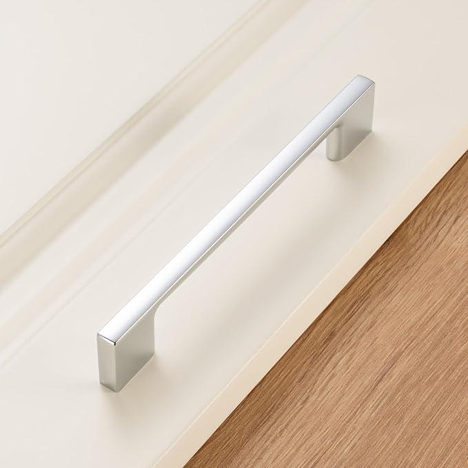 KOOFIZO 30 Pack 5 Inch Polished Chrome Kitchen Cabinet Pulls Chrome Cabinet Handles Chrome Cabinet Hardware for Kitchen Cabinets Drawer P01 Dresser Cupboard Bedroom Bathroom - ModernBath