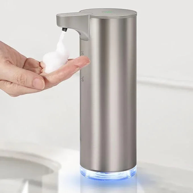 Automatic Foaming Soap Dispenser, Rechargeable Touchless Foam Hand Soap Dispenser for Bathroom, Stainless Steel Soap Pump for Kitchen, Water-Resistant, Xmas Gift 9oz - ModernBath