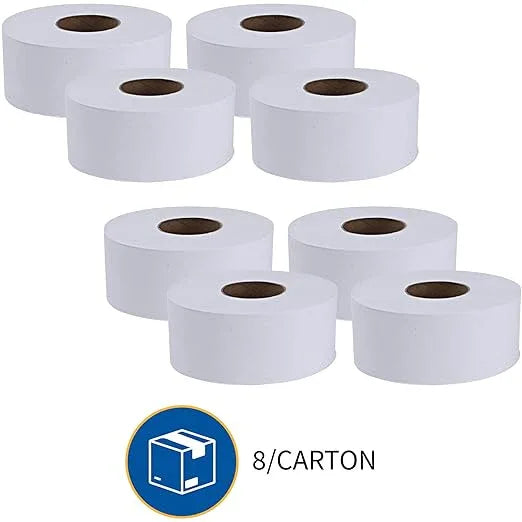 Genuine Joe - GJO2506008 Jumbo Dispenser Roll Bath Tissue (Pack of 8) - ModernBath