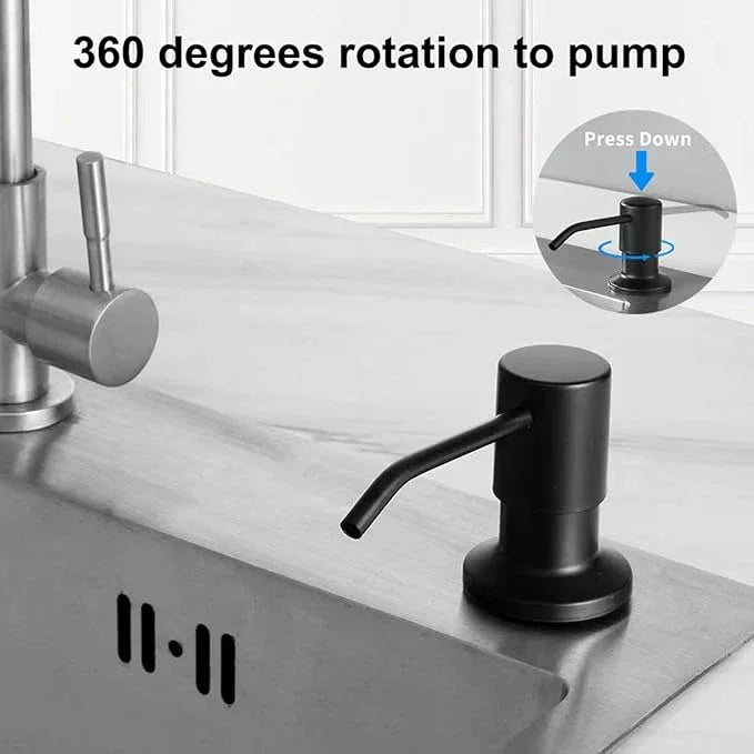 Soap Dispenser for Kitchen Sink,Stainless Steel Built in Soap Dispenser Countertop Pump Head,Dish Soap Hand Lotion Dispenser with Refillable 13.5OZ Bottle - ModernBath