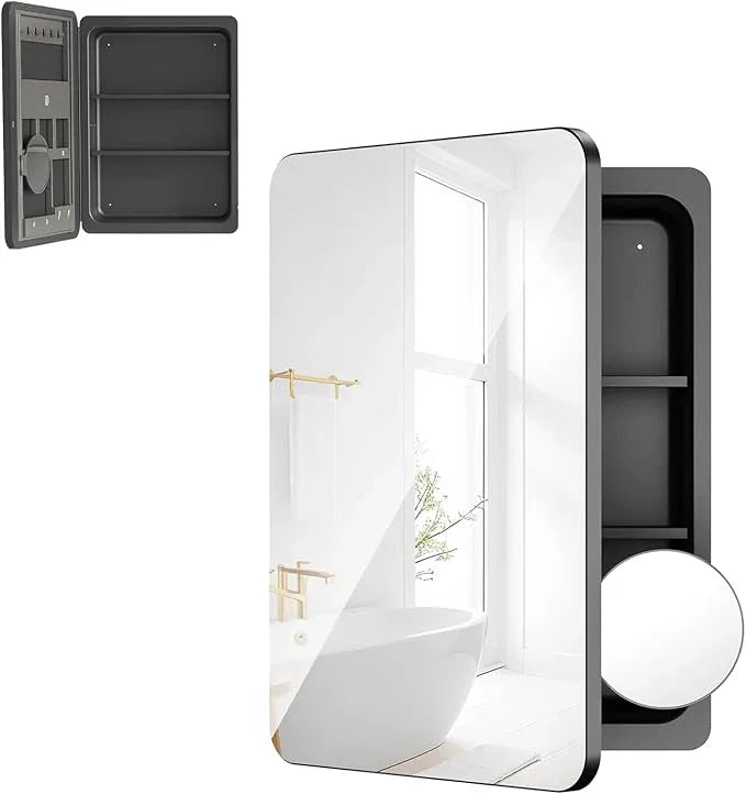 Rresyet 18×26 Bathroom Mirror Cabinet with 3X Magnifying Mirror, Adjustable Shelves, Bathroom Mirror with Storage, Recessed or Wall Mounted Medicine Cabinet for Jewelry,Masks & Beauty Tools - ModernBath