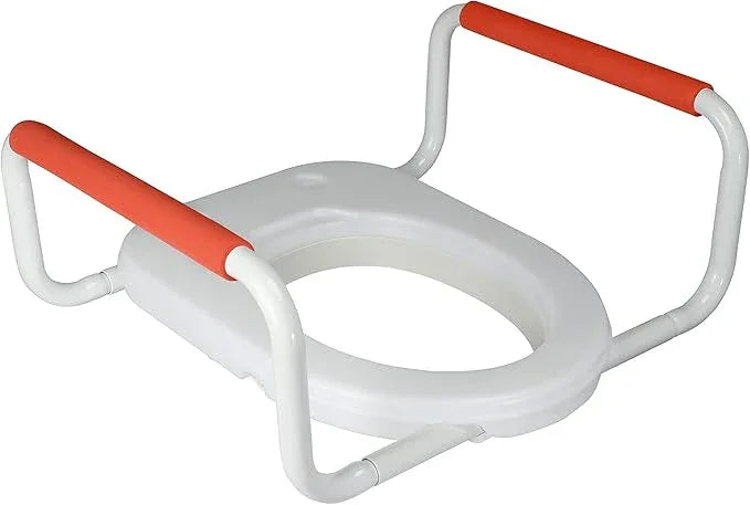 R&T Toilet Seat Riser 2" Raised Seat with Removable Padded Handles Fit for Elongated Toilets - ModernBath