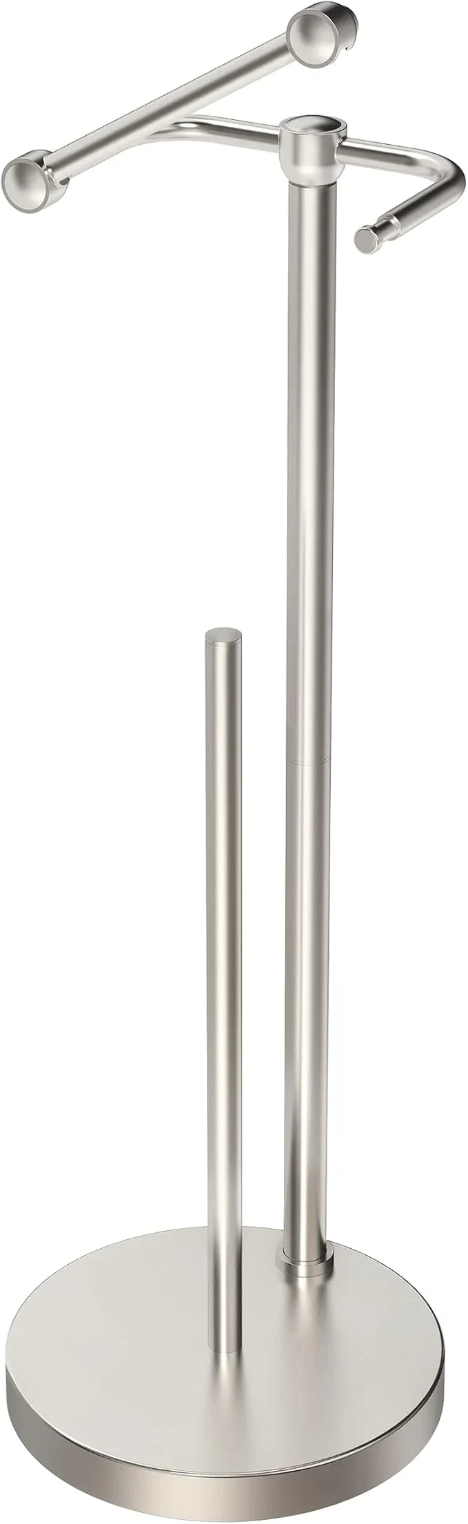 Toilet Paper Holder Stand, Post Pivoting Design Free Standing Toilet Paper Holder with Storage for 4 Rolls, SUS304 Stainless Steel Tissue Holder with Reserve, Heavy-Duty Base (Brushed Nickel) - ModernBath