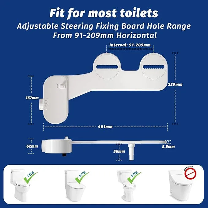 THAMEBA Bidet Attachment for Toilet Seat, Self-Cleaning Bidet Toilet Seat Attachment with Adjustable Bidet Angle (White) - ModernBath