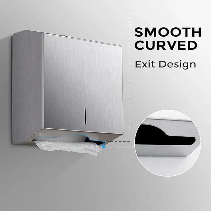 Paper Towel Dispenser Wall Mount - Multifold Trifold Paper Towel Dispensers, Large Capacity Stainless Steel Tissue Holder, Suitable for Bathrooms and Public Places - ModernBath