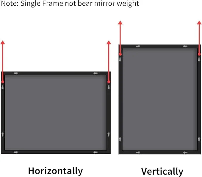 COFENY Black Bathroom Mirror for Wall, 30x50 Inch Rectangle Mirrors with Metal Frame, Modern Vanity Wall Mirror Decor for Bathroom Living Room, Entryway Hangs Horizontal or Vertical - ModernBath