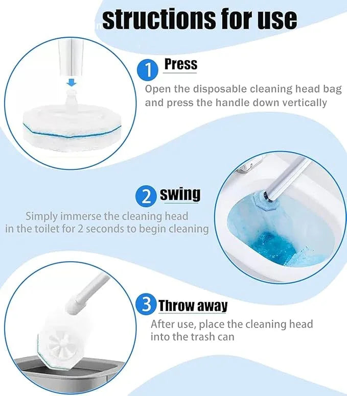 60 Pcs DisposableToilet Wand Refills for Clorox, 5X Cleaning Power Scrubber, Upgrade Fiber Cleaner Heads for for Toilet and Bathroom Cleaning - ModernBath