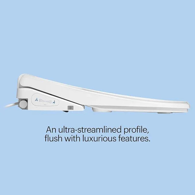 Brondell LS1800-RW Swash Electric Bidet Toilet Seat with Oscillating Stainless Steel Nozzle, Warm Air Dryer, Heated, Night Light, Gentle Close Lid, Thin Profile, Remote Control, Round - ModernBath