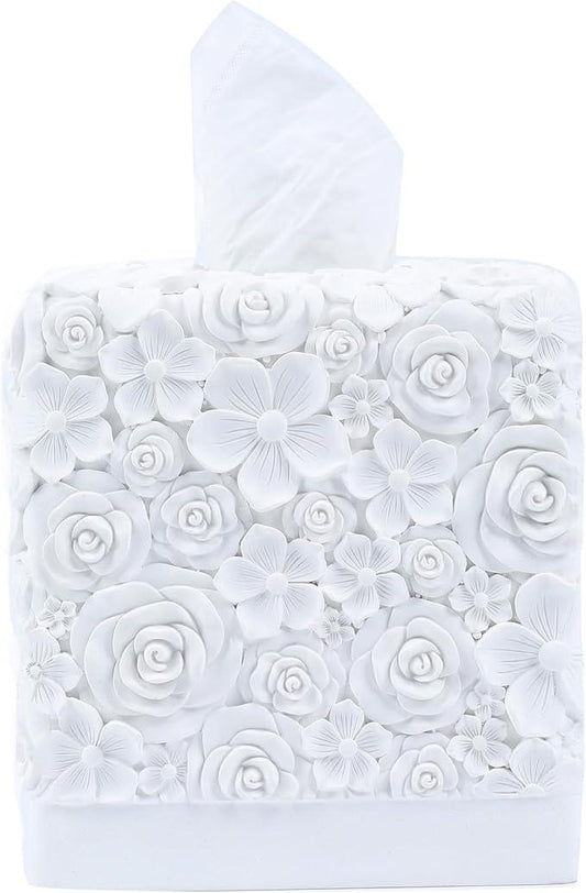 Hymmah Modern Square Tissue Box Cover Holder,Bathroom Accessories Decor Unique Design Tissue Box Cover for Bathroom Vanity Counter Tops Also Great for Bedrooms and Living Rooms - ModernBath