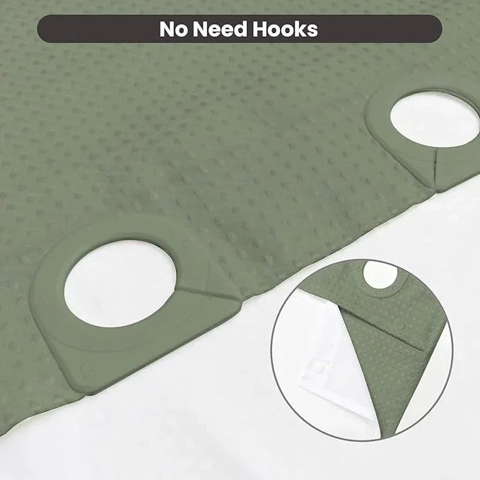 Inhousolu No Hook Waffle Weave Shower Curtain with Removable Snap in Fabric Liner Set for Bathroom, 230 GSM Heavy Duty Weighted Hem, Water Repellent Washable Bath Curtains, 72 x 78 Inch, Sage Green - ModernBath