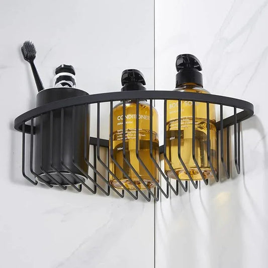 Segistan Corner Shower Caddy Organizer, SUS304 Stainless Steel Heavy Duty Rust-Proof Shelf Organizer, Wall Mounted Storage Rack for Bathroom Kitchen, Matte Black - ModernBath