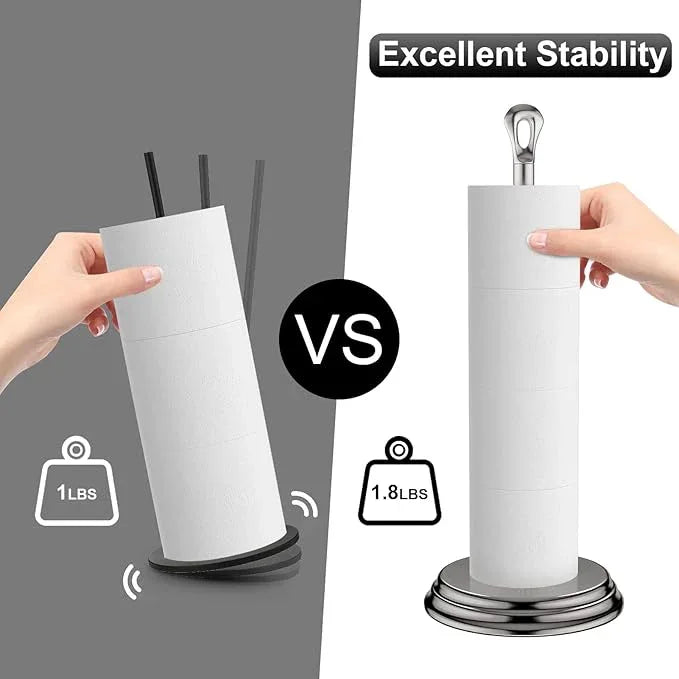 Toilet Paper Holder with Rustproof, Metal Free Standing Toilet Paper Stand Storage for Bathroom, Tissue Paper Roll Holder for Bathroom Accessories (Brushed Nickel) - ModernBath