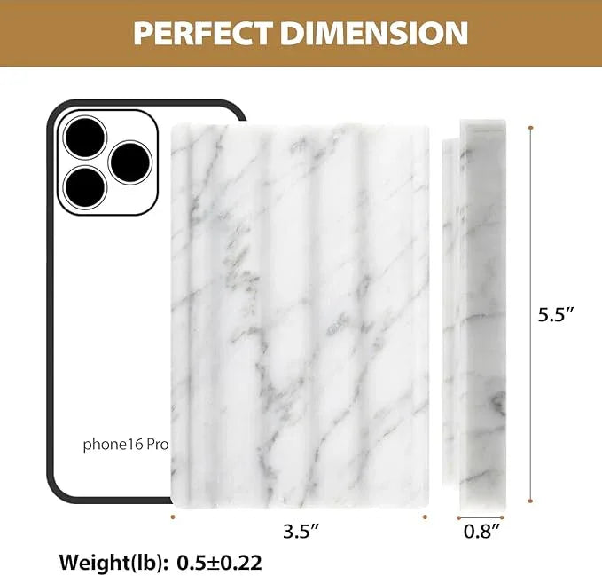 2PCS Koville Italian Natural Marble Soap Dish for Shower, Stone Soap Tray for Bathroom, Bar Soap Holder for Sink, Stripe Grooves Saver Keep Bars Dry Easy Clean (Bianco Carrara) - ModernBath