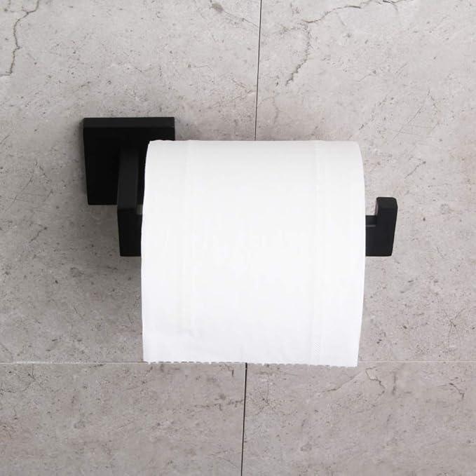 GERZWY Bathroom Toilet Paper Holder SUS 304 Stainless Steel Matte Black Tissue Paper Roll Holder Wall Mount FG1605-BK - ModernBath