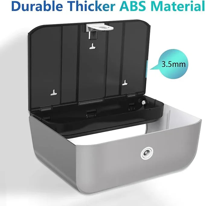 Trifold Hand Towel Dispenser for Bathroom - C Fold Paper Towel Dispenser Wall Mount with No-Hole Adhesive Installation, Compact 200 Sheets Large Capacity for Home, Apartment & RV - ModernBath