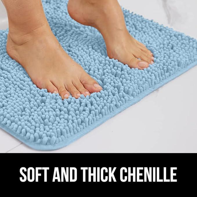 GORILLA GRIP Bathroom Rug Sets, Soft Chenille 2 Piece Area Rugs Set, Toilet Base Mat and 30x20 Carpet, Absorbent Microfiber Washable Mats Dry Quickly, Home Décor and Bath Room Accessories, Sky - ModernBath