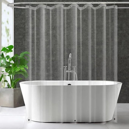 ZEMAHOME Extra Long Clear Plastic Shower Curtain Liner - Lightweight 72" x 80" Transparent Bathroom Shower Showroom Curtain Liner with Rustproof Metal Gromments and Weighted Magnet - ModernBath