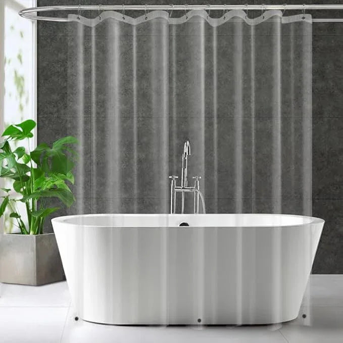 ZEMAHOME Extra Long Narrow Clear Plastic Shower Curtain Liner - Lightweight 54" x 79" Transparent Bathroom Shower Showroom Curtain Liner with Rustproof Metal Gromments and Weighted Magnet - ModernBath