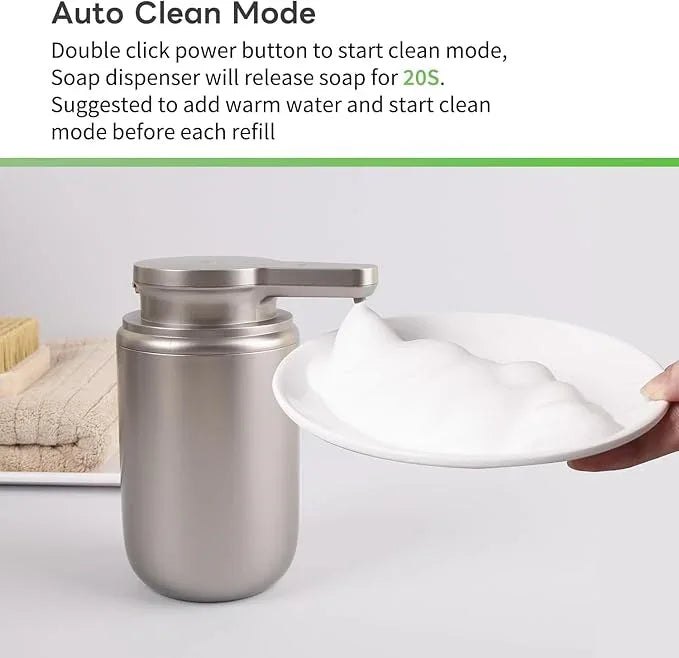 LAOPAO Automatic Foaming Soap Dispenser, Rechargeable Touchless Foam Hand Soap Dispenser for Bathroom, Soap Pump for Kitchen, Water-Resistant, Xmas Gift 10oz, Plastic - ModernBath