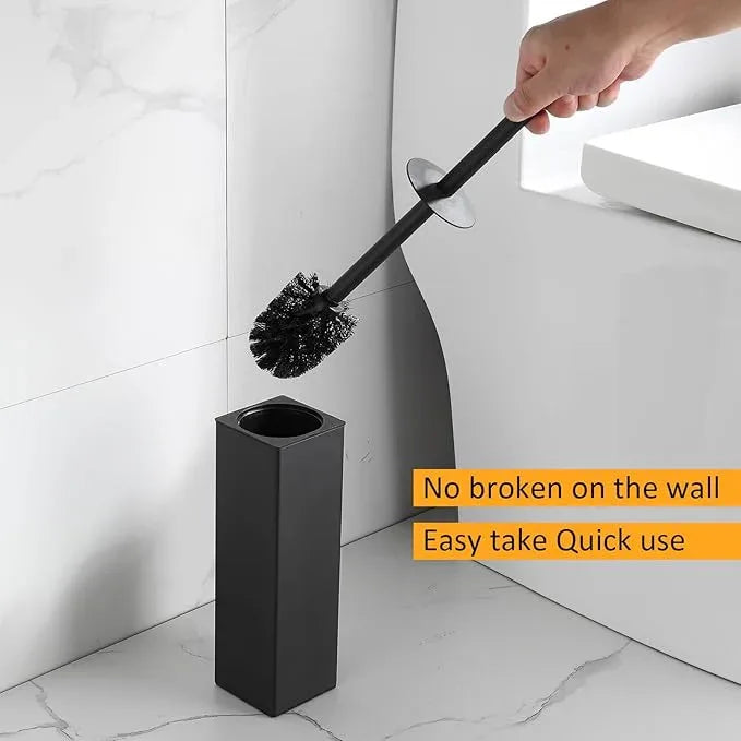 BGL Toilet Brush and Holder Set 2 Packs Aluminium Free Standing, Bathroom Storage and Organization Toilet Bowl Cleaner Brush and Holder, Square Design Sturdy and Space Saving - ModernBath