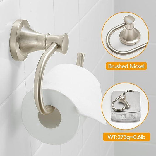 BESy Brushed Nickel Toilet Tissue Paper Holder Brushed Nickel Bathroom Accessories Toilet roll Paper Hanger, Wall Mounted, Rustproof - ModernBath