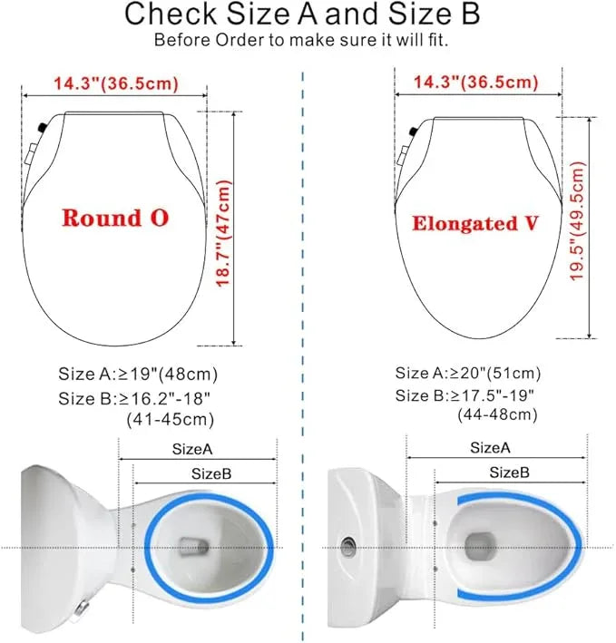 Toilet Seat Bidet Seat with Self Cleaning Dual Nozzles Non electric Separated Rear & Feminine Cleaning Natural Water Spray, soft close toilet seat,Easy DIY Installation - ModernBath