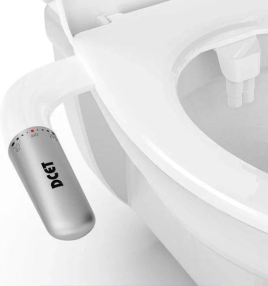 Ultra-Slim Bidet Attachment for Toilet - Dual Nozzle (Frontal & Rear Wash), Adjustable Water Pressure, Non-Electric, Cold Fresh Water, Easy to Install, Fits Existing Toilets (White) - ModernBath