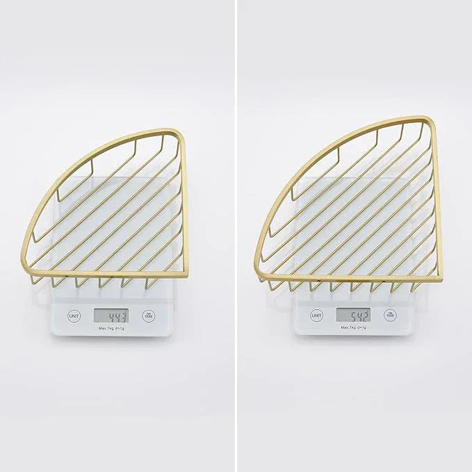 [2 Pack Bathroom Corner Shower Caddy Shelf Organizer, SUS304 Stainless Steel Heavy Duty Rust-Proof Shelf Holder, Wall Mounted Storage Rack for Bathroom Kitchen, Brushed Gold - ModernBath