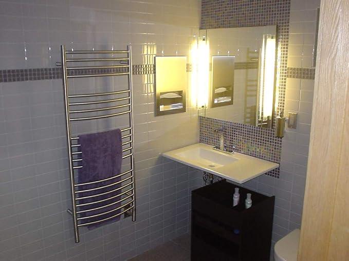 Amba Jeeves DCB Model D-Curved 20-Bar Hardwired Towel Warmer in Brushed - ModernBath