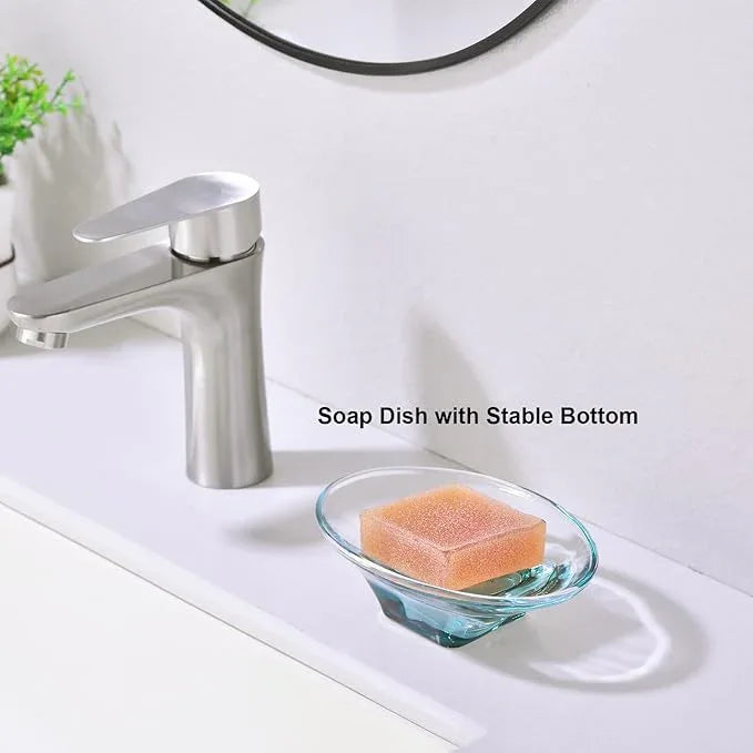Jincrop Teal Glass Bathroom Accessories Set 5 Pieces – Green Bathroom Set with Soap Dispenser, Toothbrush Holder, 2 Tumbler Cups, Soap Dish - ModernBath