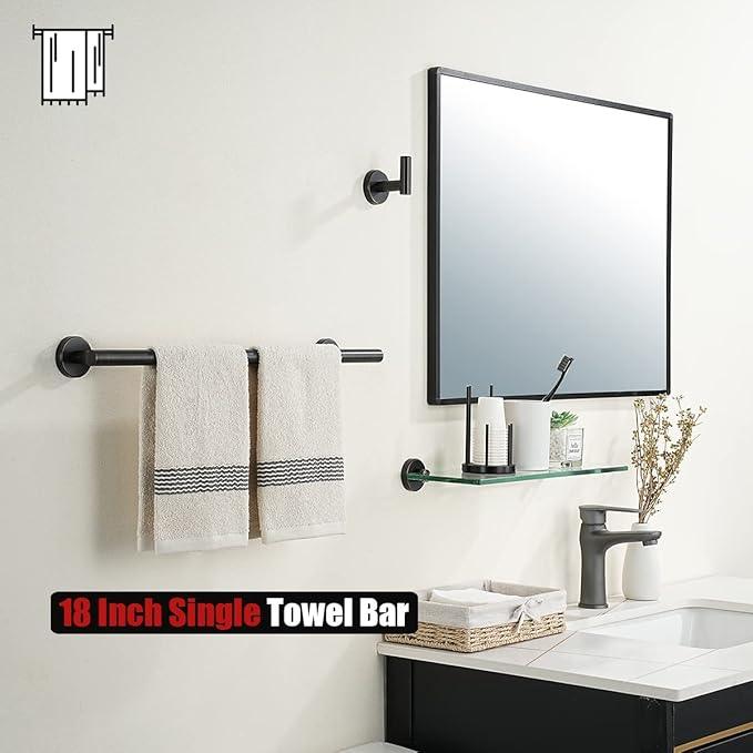 JQK Oil Rubbed Bronze Towel Bar, 20.5 Inch 304 Stainless Steel Thicken 0.8mm Towel Rack Bathroom, Towel Holder ORB Wall Mount, Useable Length 18 Inch, TB110L18-ORB - ModernBath