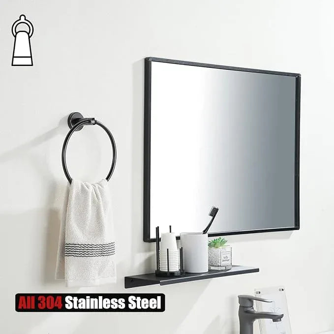 JQK Towel Ring Oil Rubbed Bronze, Stainless Steel Hand Towel Holder for Bathroom, ORB Wall Mount, TR130-ORB - ModernBath