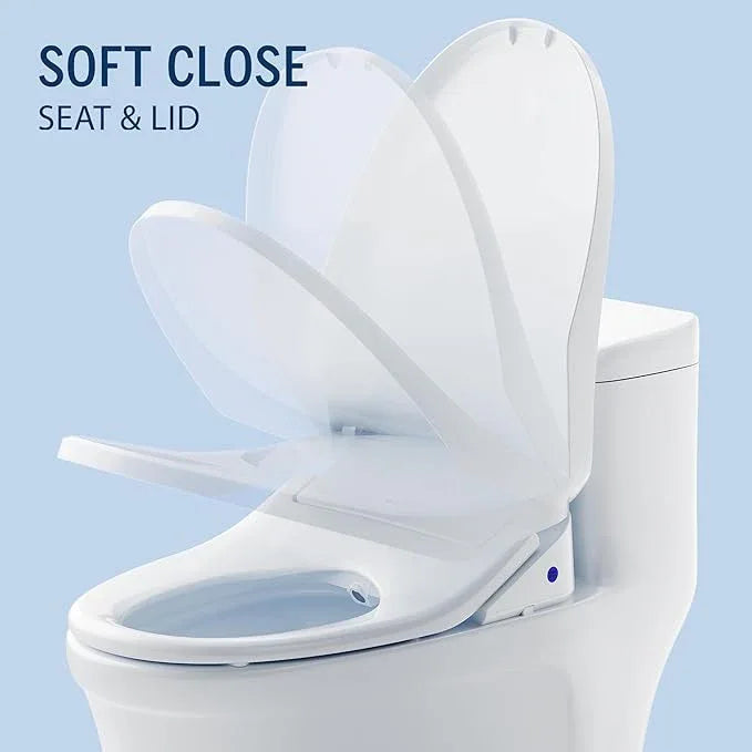 Lotus Bidet Seat ATS-850 Elongated | Slim Heated Toilet Seat with Adjustable Warm Water Wash, Wireless Remote, Stainless Steel Nozzle, Warm Dryer, LED Night Light, Child Mode, Easy DIY Installation - ModernBath