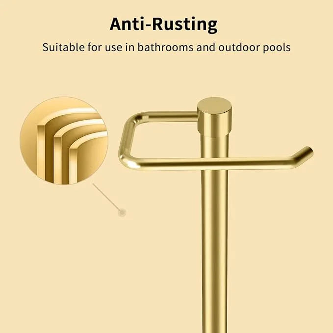 YUMORE Hand Towel Holder Stand Countertop Towel Rack Free Standing Towel Bar Hanger for Bathroom Kitchen (Gold) - ModernBath