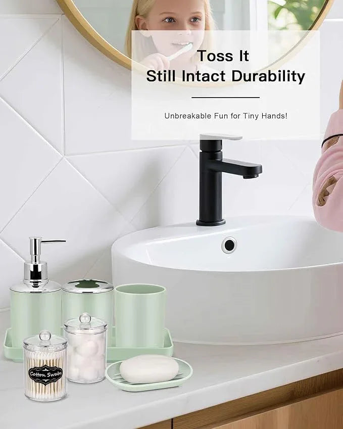 IMAVO Green Bathroom Accessories,Non Slip Super Absorbent Rugs and Waterproof Shower Curtain with Hooks,Complete Bathroom Set for Bathroom Décor - ModernBath