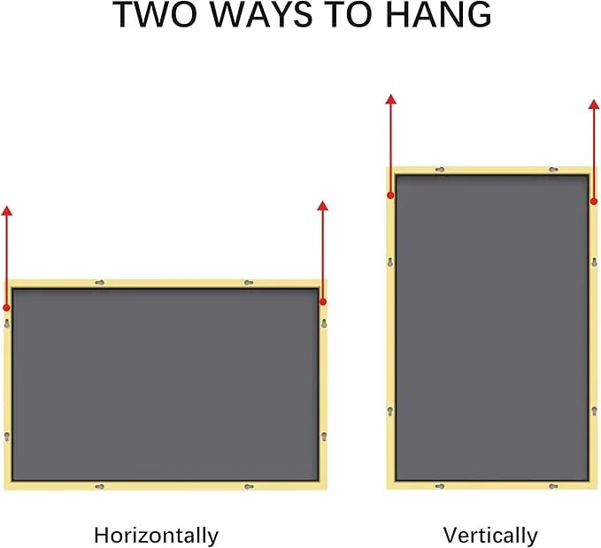 COFENY 30x40In Gold Bathroom Mirror for Wall, Brushed Gold Rectangle Mirrors with Metal Frame, Bathroom Rectangular Mirror Modern Wall Mirror for Bedroom Living Room, Hangs Horizontal or Vertical - ModernBath