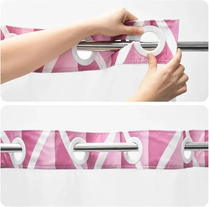 Yiatn No Hook Pale Mauve Shower Curtain with Snap in Fabric Liner Set - Hotel Style with See Through Mesh Top Window, Modern Geometric Waterdrop Design,Waterproof and Washable, 71x74 INCH - ModernBath