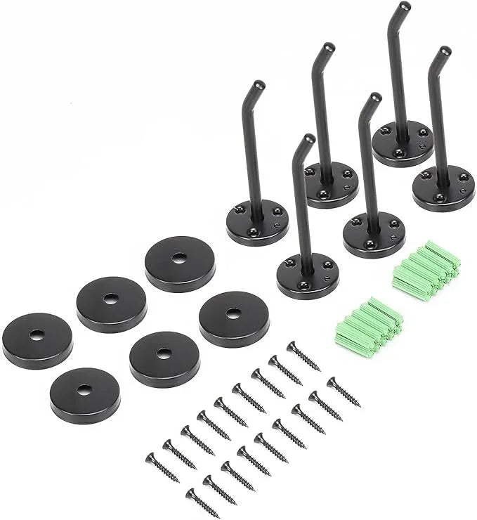NearMoon Coat Hooks, Wall Mount Hooks for Hanging Hat Hurse Robe, 304 Stainless Steel Heavy Duty Towel Hangers for Bathroom Livingroom Hotel Kitchen Garage, 6 Pack (4 Inch, Matte Black) - ModernBath