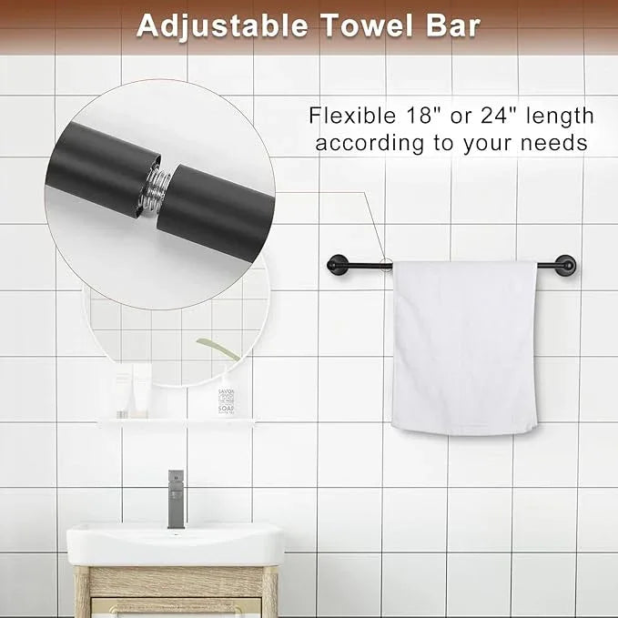FILTA Bathroom Hardware Set - Oil Rubbed Bronze Towel Rack Set with 4 Pieces Towel Holder and 18 or 24 Inch Towel Bar - ModernBath