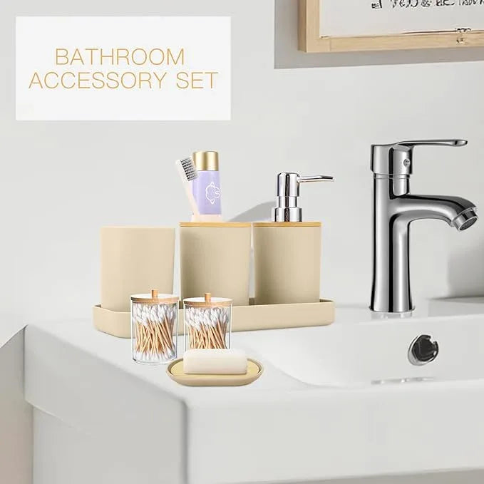 iMucci Bathroom Accessories Bathroom Sets with Shower Curtain, Bath Towel Set, Trash Can, Toilet Brush, Soap Dispenser, Bathroom Accessories Set Complete - ModernBath