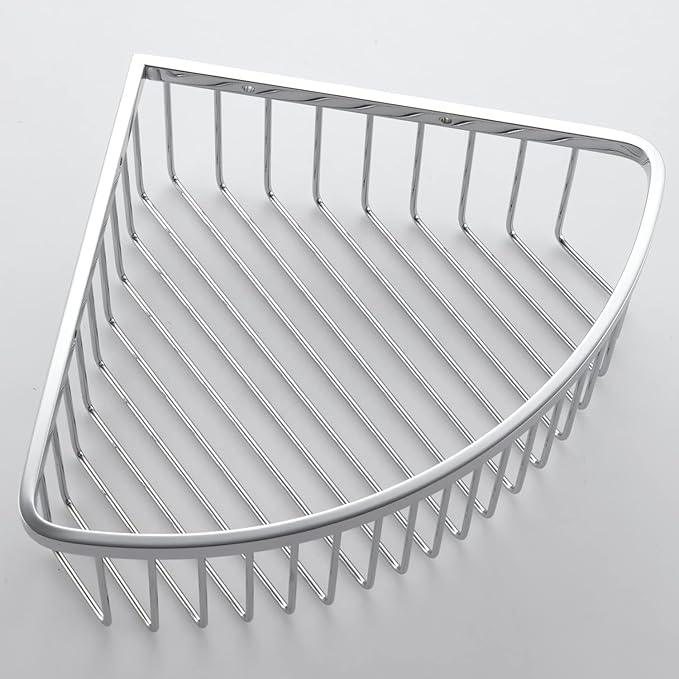 Segistan Corner Shower Caddy Organizer, SUS304 Stainless Steel Heavy Duty Rust-Proof Shelf Organizer, Wall Mounted Storage Rack for Bathroom, Brushed Chrome - ModernBath
