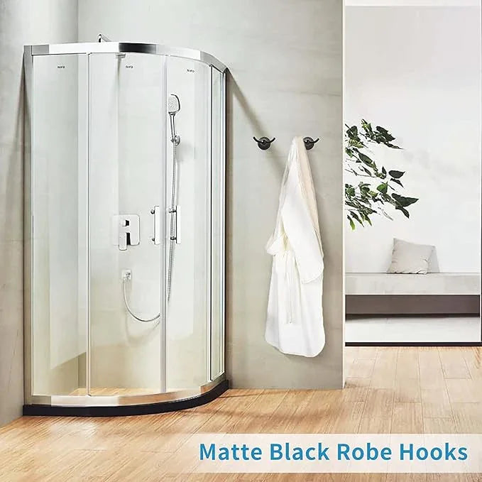 FILTA Bathroom Towel Hooks, Matte Black Robe & Towel Hooks for Wall Mounted, Traditional Towel and Robe Hooks for Hanging Towels, Bath Towel Holder for Shower (1 Pack) - ModernBath