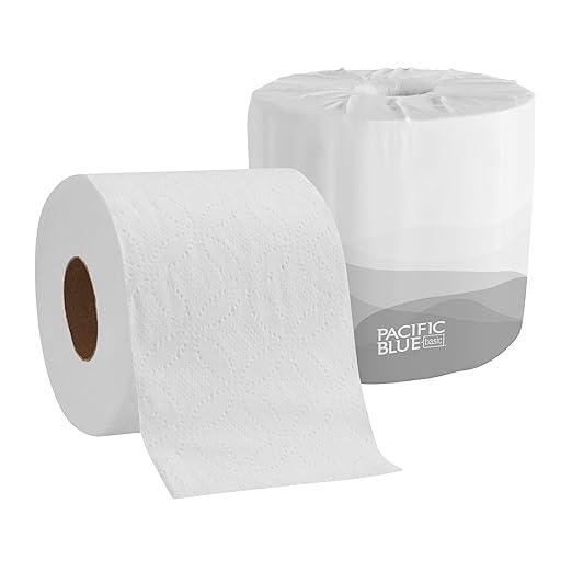 Georgia-Pacific Pacific Blue Basic 2-Ply Embossed Toilet Paper,19880/01, 550 Sheets Per Roll, 80 Rolls Per Case - ModernBath