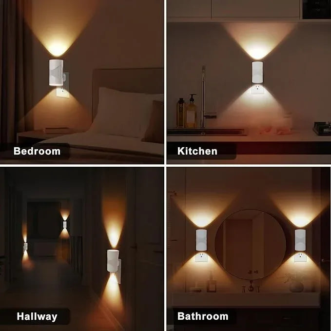 easuntec Night Light, Night Lights Plug into Wall, Warm Led Night Light, Dusk to Dawn Light Sensor, 3 Light Modes, Dimmable Night Lights for Bedroom Bathroom Hallway Kitchen Stairs (White, 2 Pack) - ModernBath