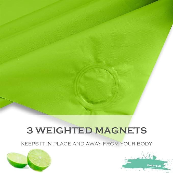 Eazzier Bath Lime Green Plastic Shower Curtain Or Liner, 72x72 Inch Lightweight Plastic Bathroom Shower Showroom Inner Curtain with Rustproof Metal Grommet Holes and Weighted Magnets - ModernBath