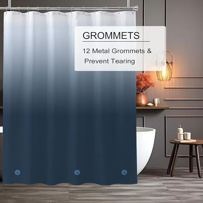 TIKABC Shower Curtain Liner, 4G PEVA Shower Liner, Plastic Waterproof Shower Curtains, with Grommet Holes and 3 Magnetic Weights(Gradient Dark Blue) - ModernBath