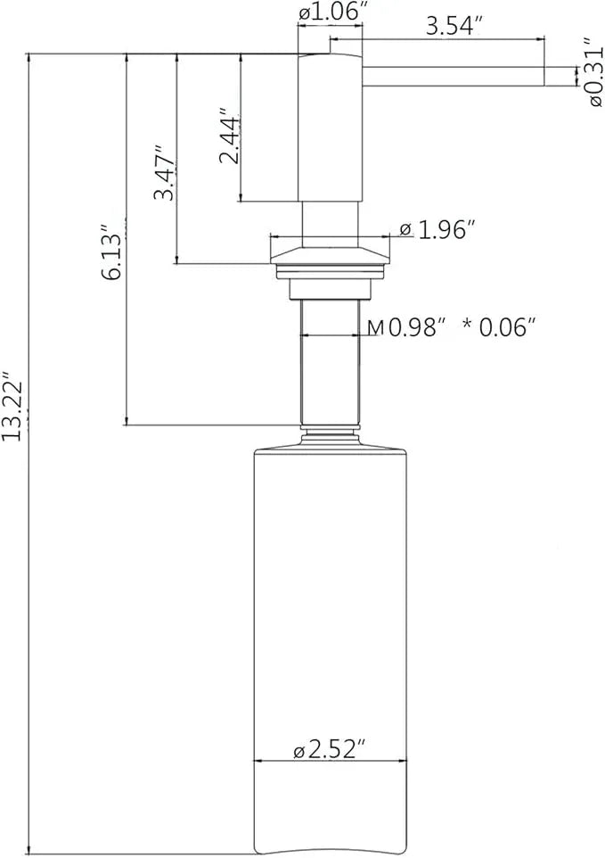 Samodra Sink Soap Dispenser, Metal Pump Head Liquid Lotion Countertop Kitchen Bathroom Soap Dispenser with 12 OZ PET Bottle - ModernBath
