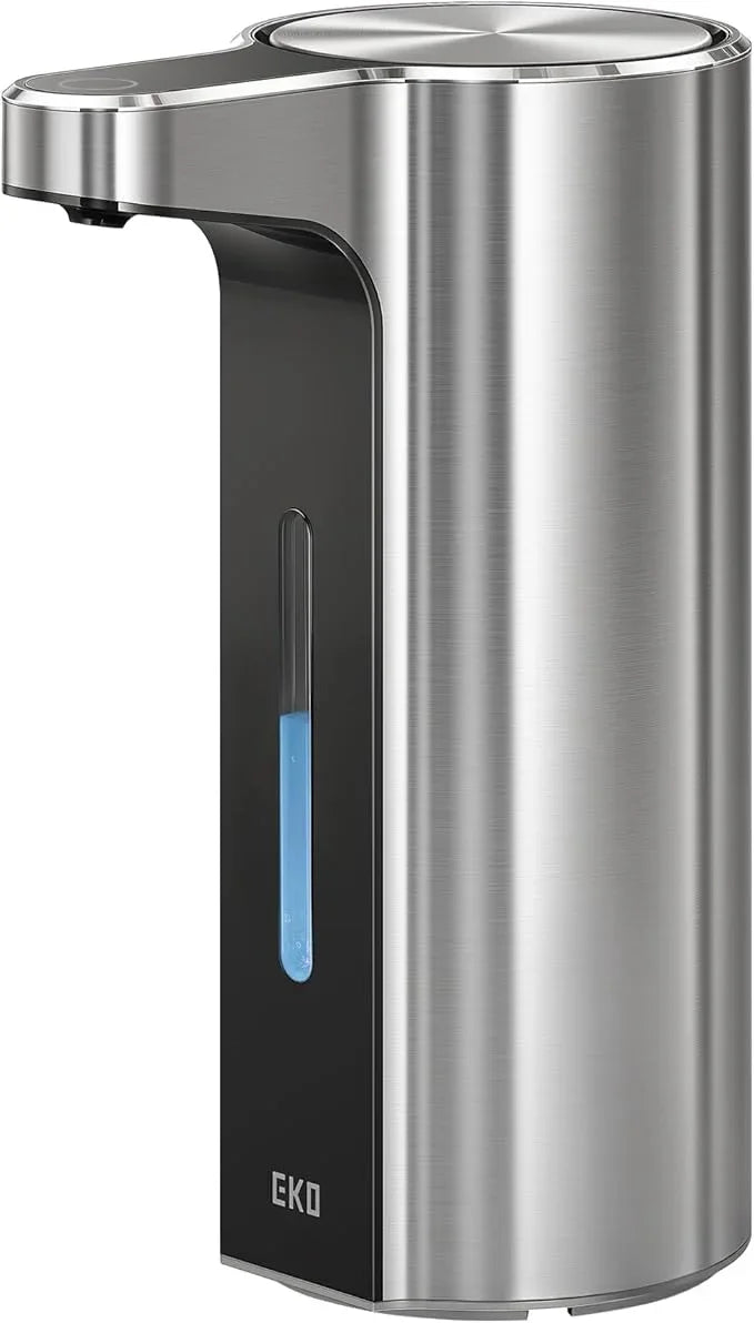 EKO Aroma Pro 13.5 fl oz Touchless Automatic Liquid Soap Dispenser, Rechargeable Hand & Dish Soap Dispenser for Bathroom and Kitchen, Waterproof, Adjustable Volume Control (Stainless Steel) - ModernBath