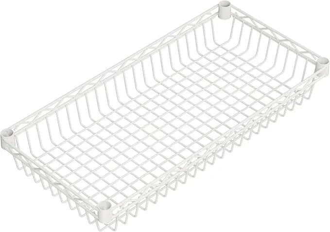 6 Shelves Storage Shelf Wire Closet Bathroom Organizers Metal Pantry Kitchen Garage Shelving Unit Laundry Room Organization Home Rack Net Basket White with Wheels 30" Dx14 Wx65 H - ModernBath