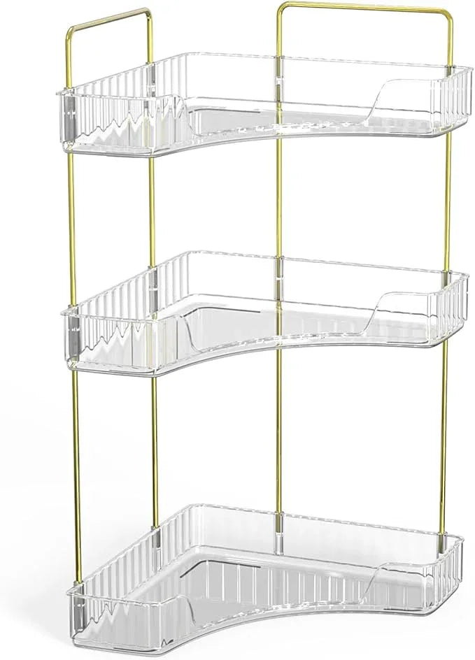 Webetop Corner Bathroom Counter Organizer 3 Tier Bathroom Countertop Organizers Shelf Makeup Organizer for Vanity Perfume Tray for Corner Storage Skincare, Cosmetic, Dresser, Kitchen Spice Rack - ModernBath